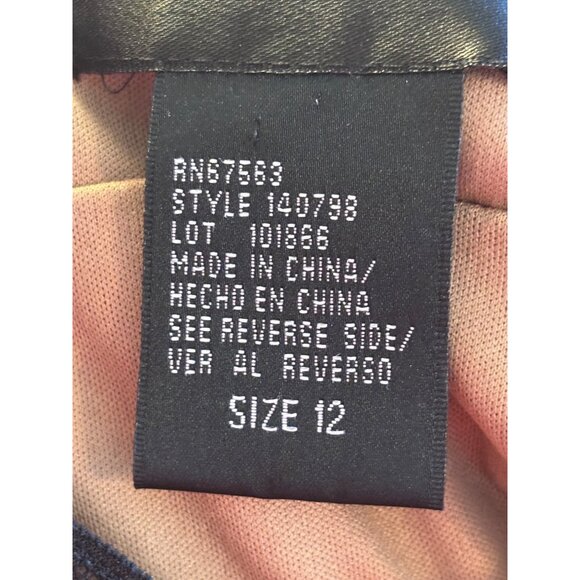 S.L. Fashions Lace Sleeveless Party Dress With Satin Waistband Sequins V-Necklin - Picture 6 of 15